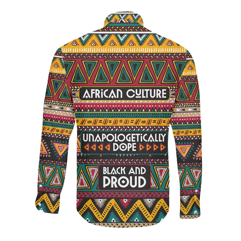 Colorful African Pattern Long Sleeve Button Shirt