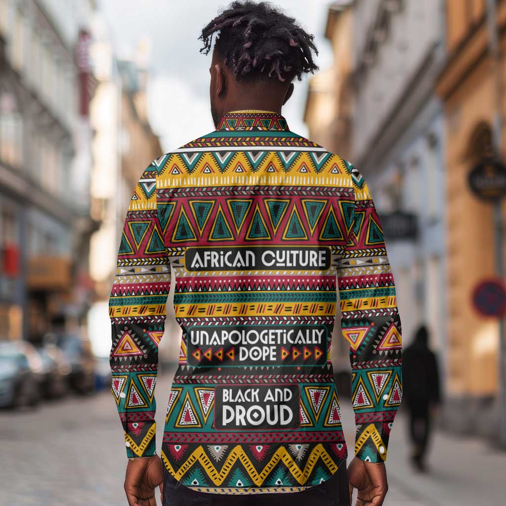 Colorful African Pattern Long Sleeve Button Shirt
