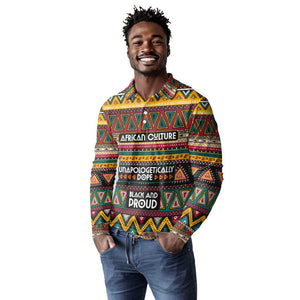 Colorful African Pattern Long Sleeve Polo Shirt