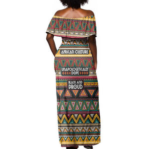 Colorful African Pattern Off Shoulder Maxi Dress