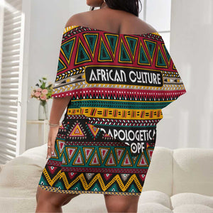 Colorful African Pattern Off Shoulder Short Dress