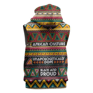 Colorful African Pattern Sleeveless Zip Hoodie - African Pride