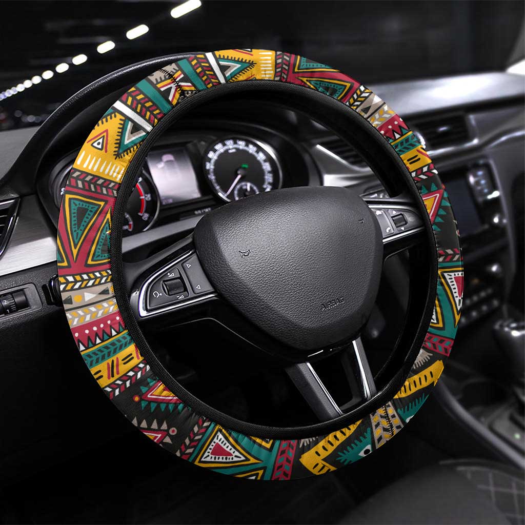 Colorful African Pattern Steering Wheel Cover