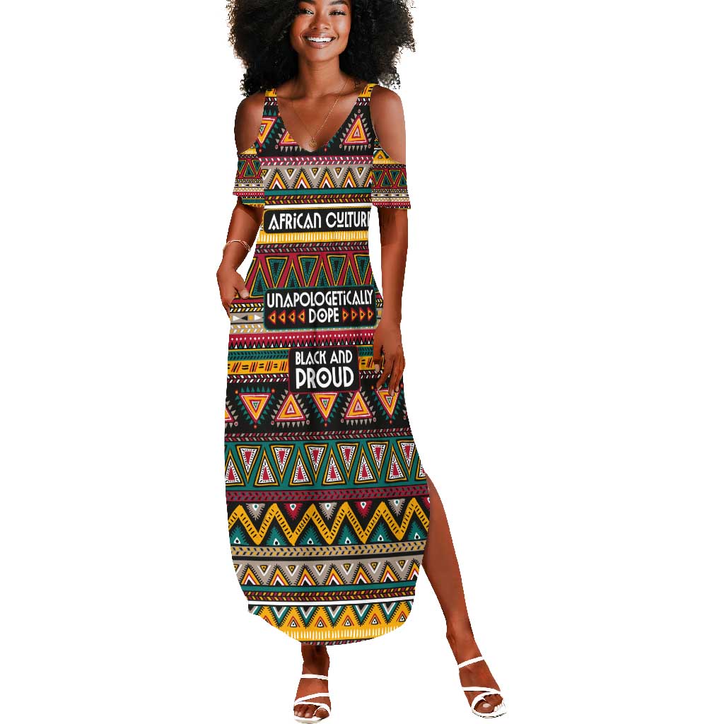 Colorful African Pattern Summer Maxi Dress