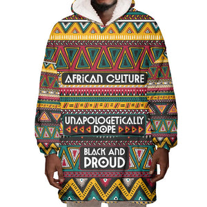 Colorful African Pattern Wearable Blanket Hoodie