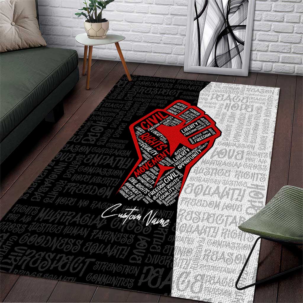 Personalized Civil Rights Movement Justice Fist Area Rug