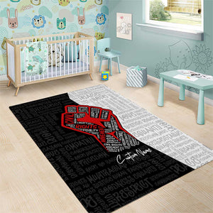 Personalized Civil Rights Movement Justice Fist Area Rug