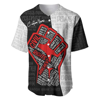 Personalized Civil Rights Movement Justice Fist Baseball Jersey