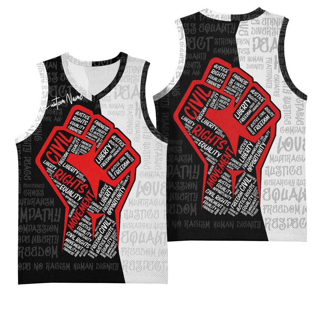 Personalized Civil Rights Movement Justice Fist Basketball Jersey DT02