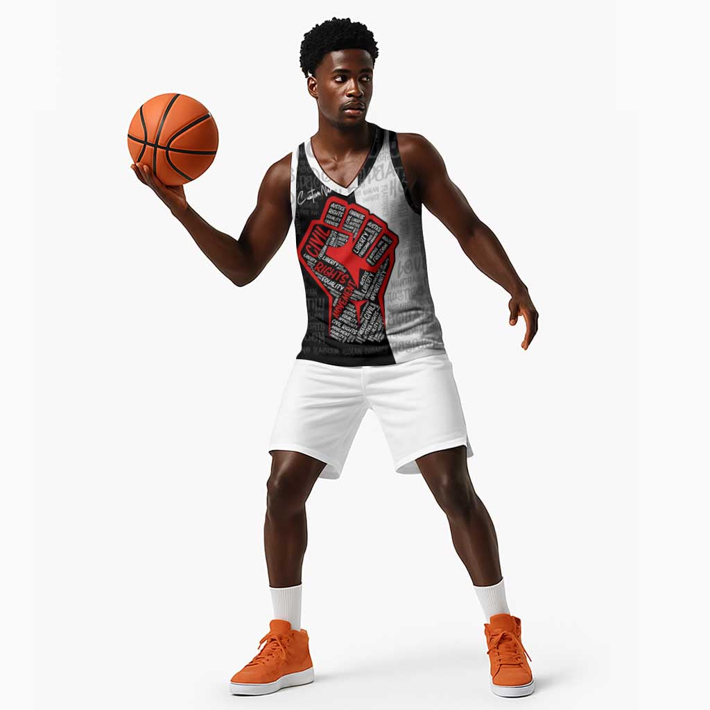 Personalized Civil Rights Movement Justice Fist Basketball Jersey DT02
