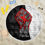 Personalized Civil Rights Movement Justice Fist Beach Blanket
