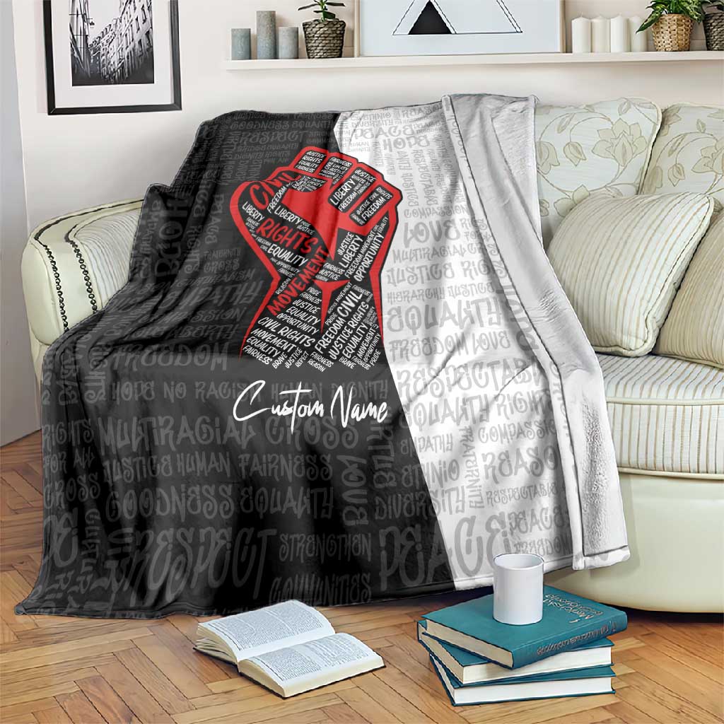 Personalized Civil Rights Movement Justice Fist Blanket