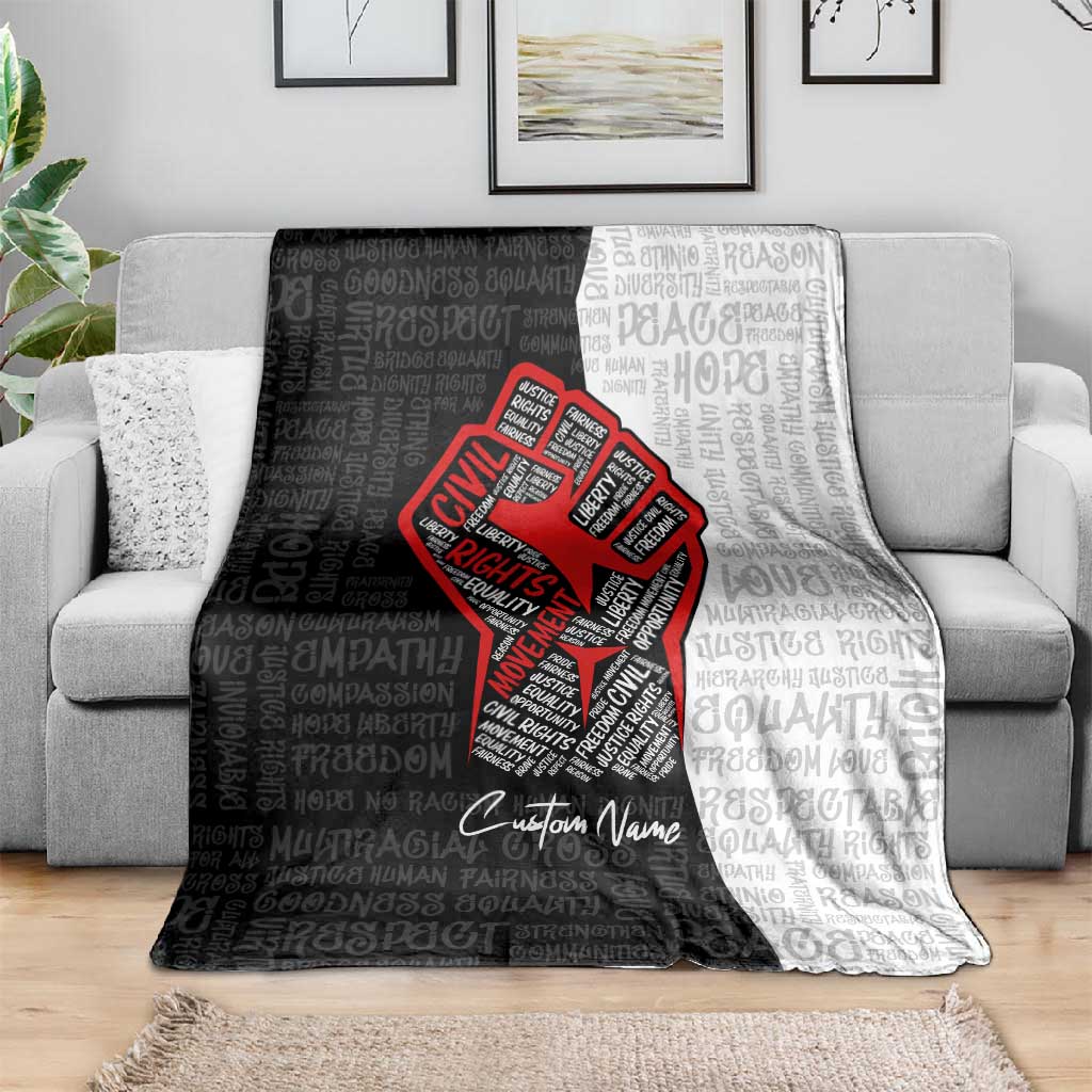 Personalized Civil Rights Movement Justice Fist Blanket