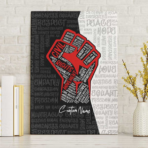 Personalized Civil Rights Movement Justice Fist Canvas Wall Art