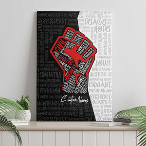 Personalized Civil Rights Movement Justice Fist Canvas Wall Art