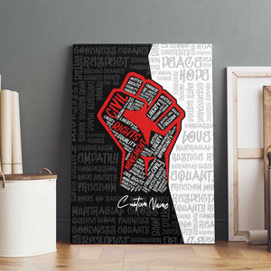 Personalized Civil Rights Movement Justice Fist Canvas Wall Art