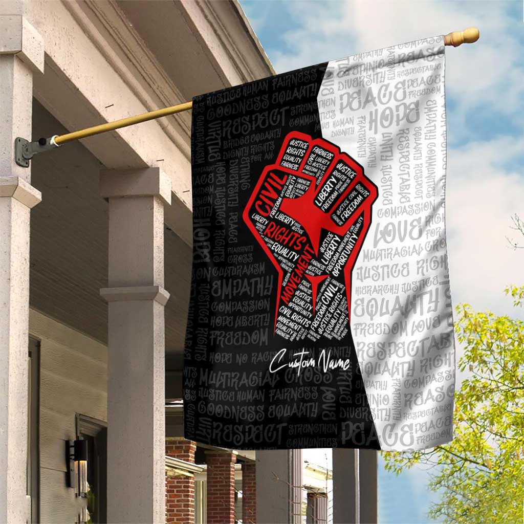 Personalized Civil Rights Movement Justice Fist Garden Flag