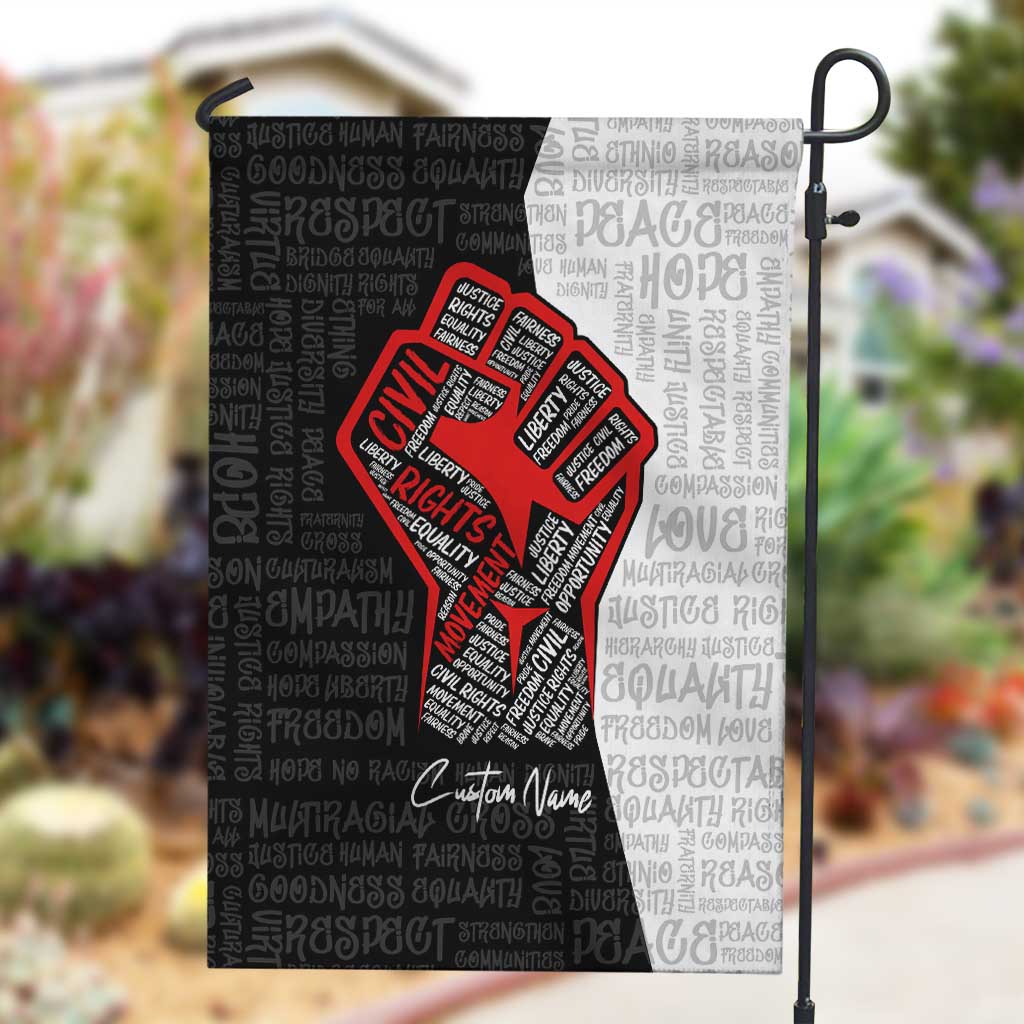 Personalized Civil Rights Movement Justice Fist Garden Flag