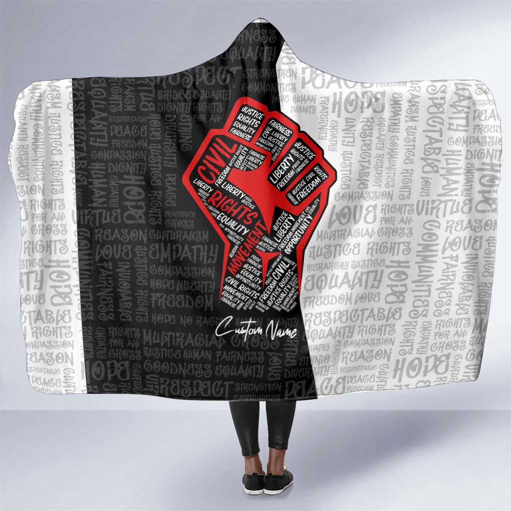 Personalized Civil Rights Movement Justice Fist Hooded Blanket