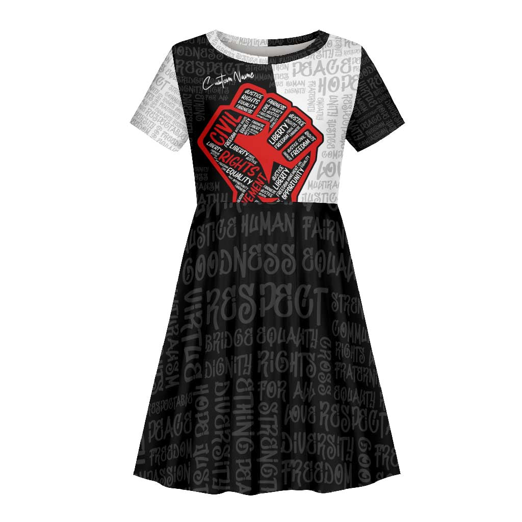 Personalized Civil Rights Movement Justice Fist Kid Short Sleeve Dress