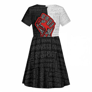 Personalized Civil Rights Movement Justice Fist Kid Short Sleeve Dress