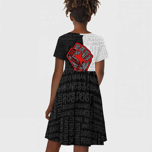 Personalized Civil Rights Movement Justice Fist Kid Short Sleeve Dress