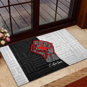 Personalized Civil Rights Movement Justice Fist Rubber Doormat