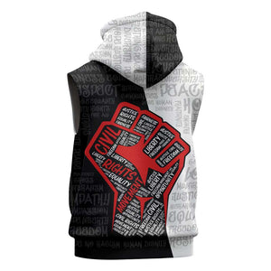 Personalized Civil Rights Movement Justice Fist Sleeveless Zip Hoodie - African Pride