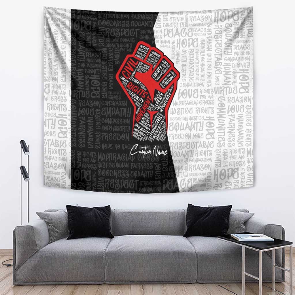 Personalized Civil Rights Movement Justice Fist Tapestry