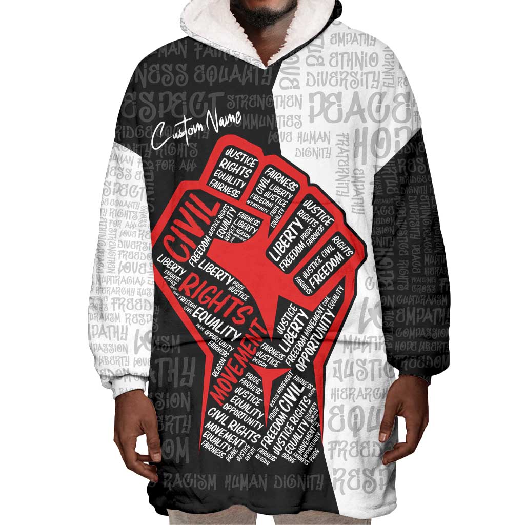 Personalized Civil Rights Movement Justice Fist Wearable Blanket Hoodie