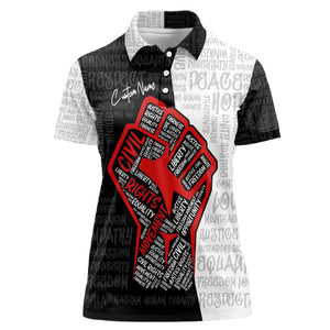 Personalized Civil Rights Movement Justice Fist Women Polo Shirt