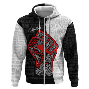 Personalized Civil Rights Movement Justice Fist Zip Hoodie