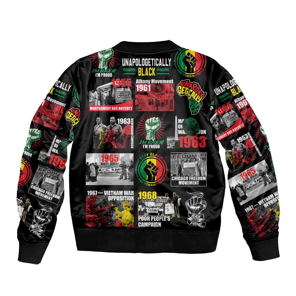 Civil Rights Movement Bomber Jacket Poster Art Black Pride