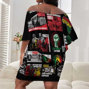 Civil Rights Movement Off Shoulder Short Dress Poster Art Black Pride