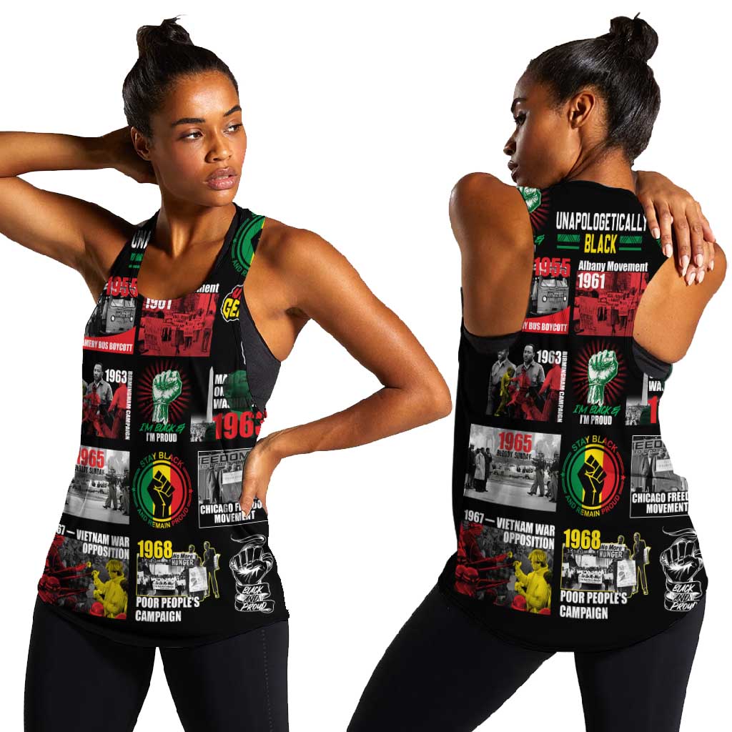 Civil Rights Movement Women Racerback Tank Poster Art Black Pride