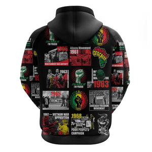 Civil Rights Movement Zip Hoodie Poster Art Black Pride