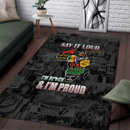 I'm Black and I'm Proud - Personalized African Area Rug