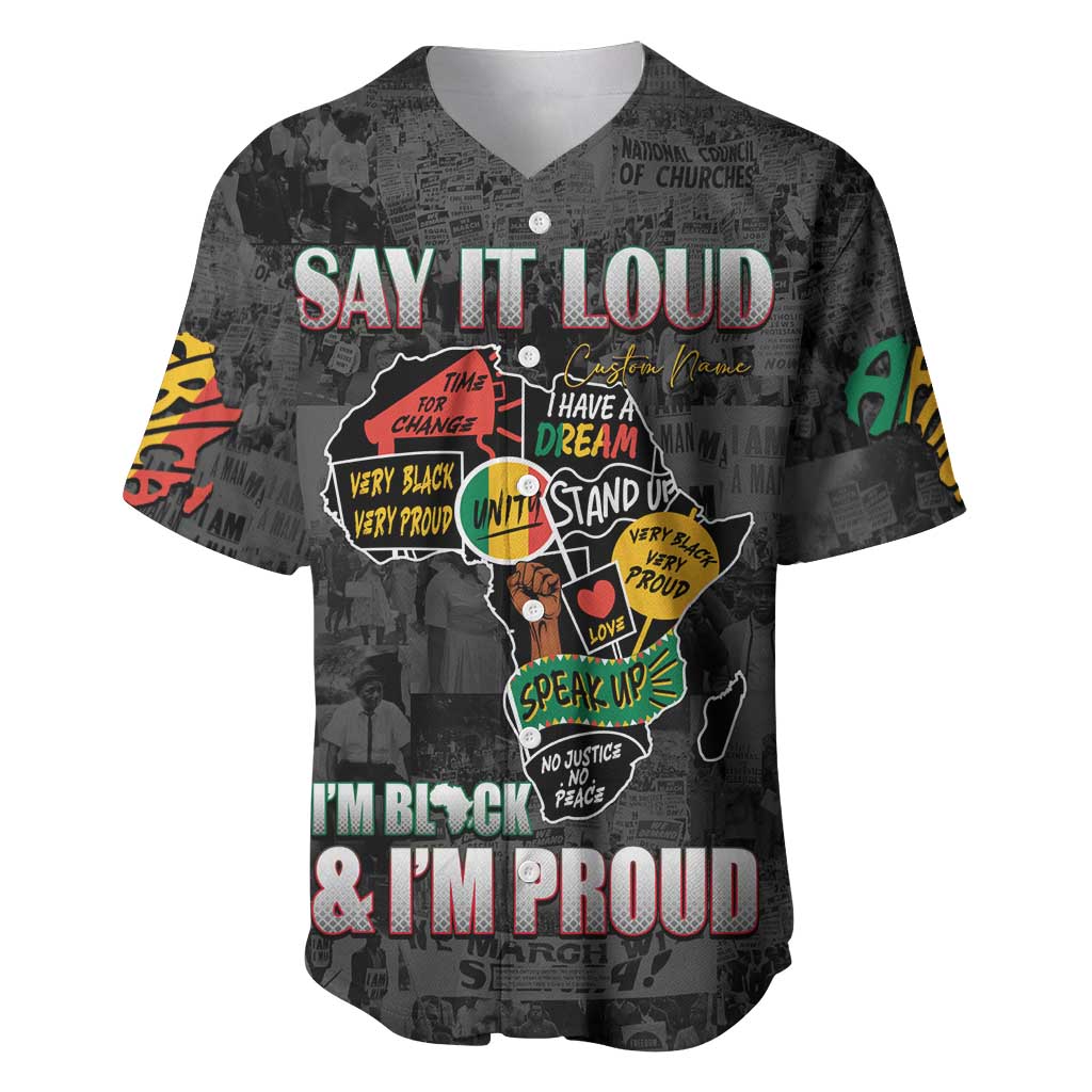 I'm Black and I'm Proud - Personalized African Baseball Jersey