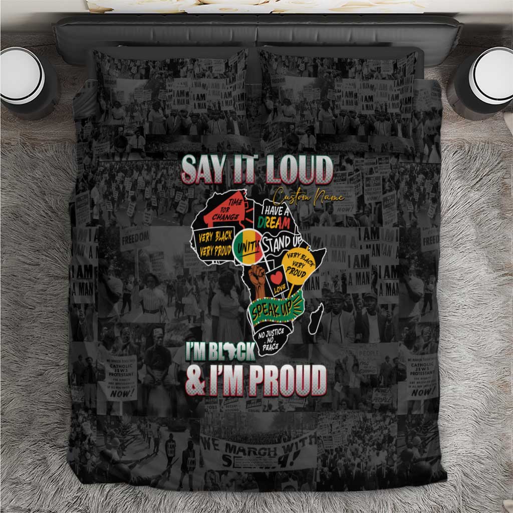 I'm Black and I'm Proud - Personalized African Bedding Set