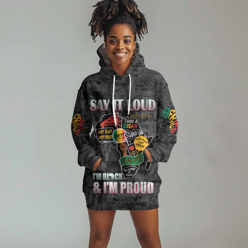 I'm Black and I'm Proud - Personalized African Hoodie Dress