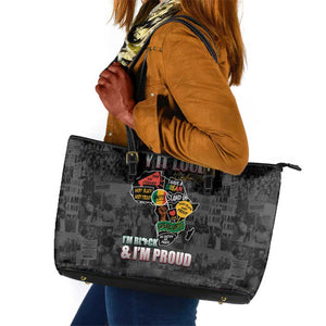 I'm Black and I'm Proud - Personalized African Leather Tote Bag