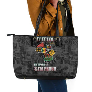 I'm Black and I'm Proud - Personalized African Leather Tote Bag