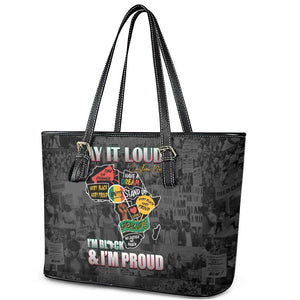 I'm Black and I'm Proud - Personalized African Leather Tote Bag