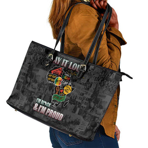 I'm Black and I'm Proud - Personalized African Leather Tote Bag