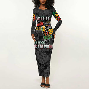 I'm Black and I'm Proud - Personalized African Long Sleeve Bodycon Dress