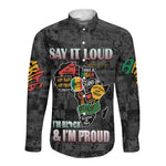I'm Black and I'm Proud - Personalized African Long Sleeve Button Shirt