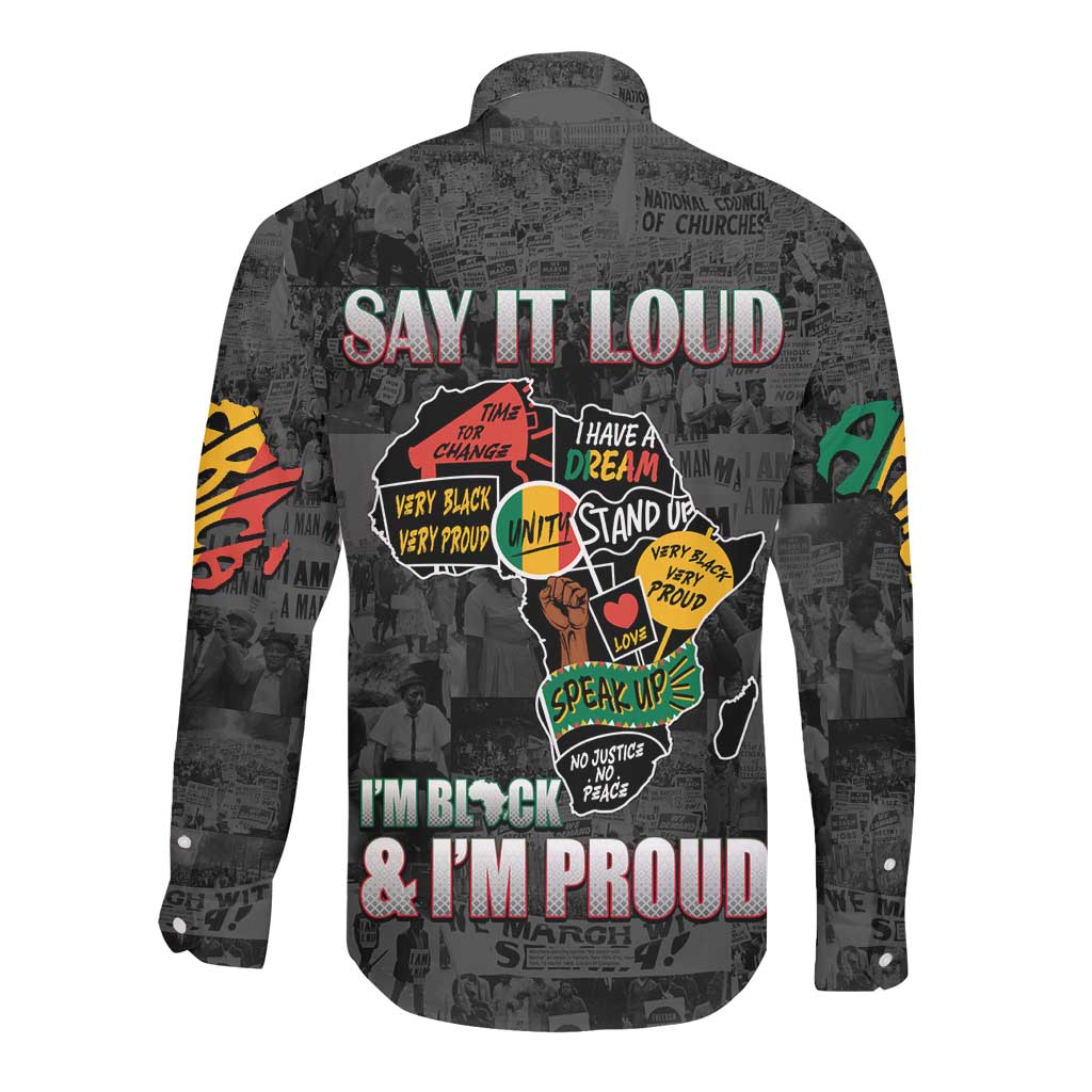 I'm Black and I'm Proud - Personalized African Long Sleeve Button Shirt