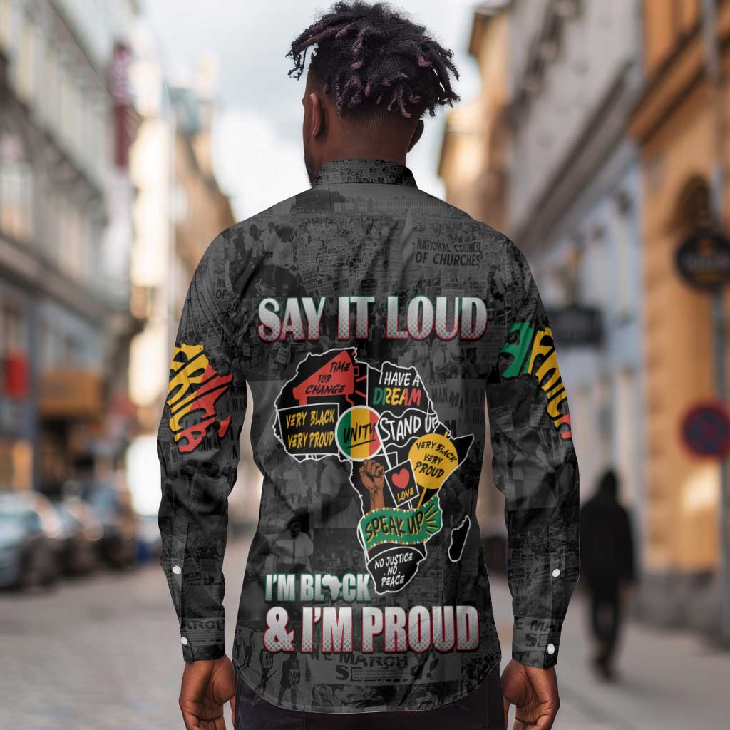 I'm Black and I'm Proud - Personalized African Long Sleeve Button Shirt