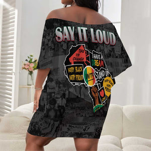 I'm Black and I'm Proud - Personalized African Off Shoulder Short Dress