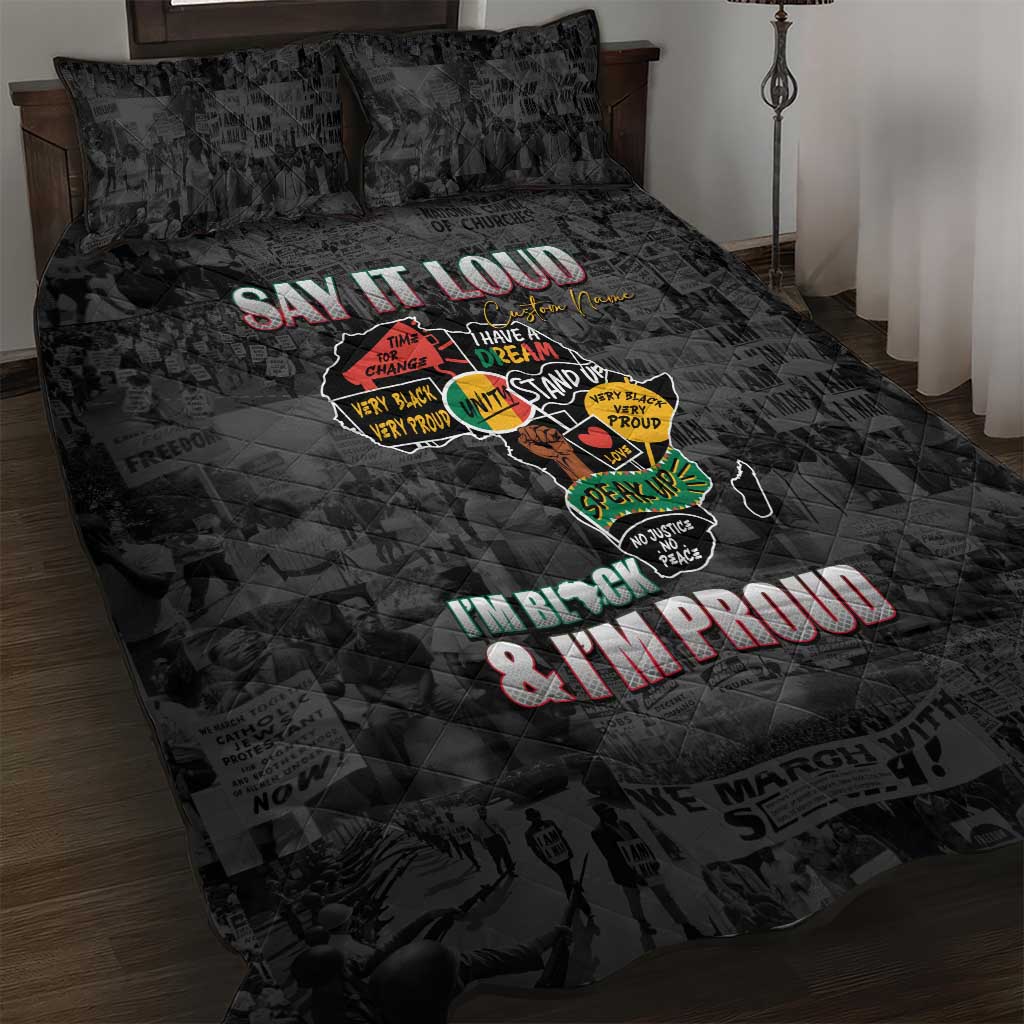 I'm Black and I'm Proud - Personalized African Quilt Bed Set